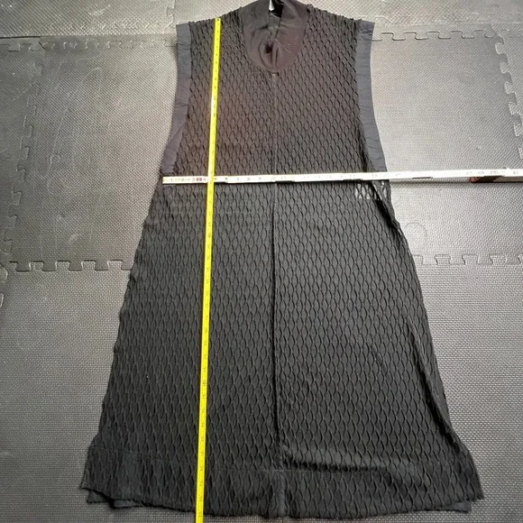 Ozai N‎ Ku Textured Sleeveless Black Dress Avant Garde Lagenlook Mesh Knit Sm - Picture 5 of 14
